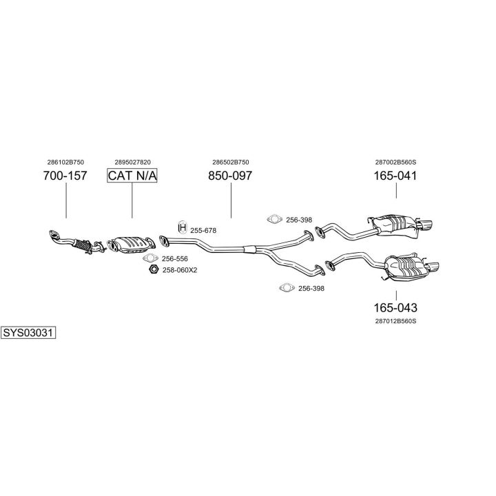 Išmetimo sistema BOSAL SYS03031