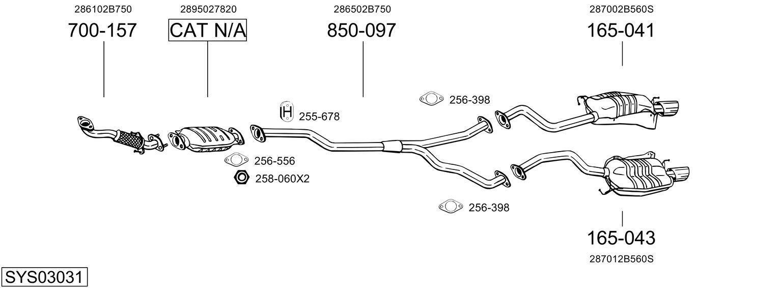 Išmetimo sistema BOSAL SYS03031