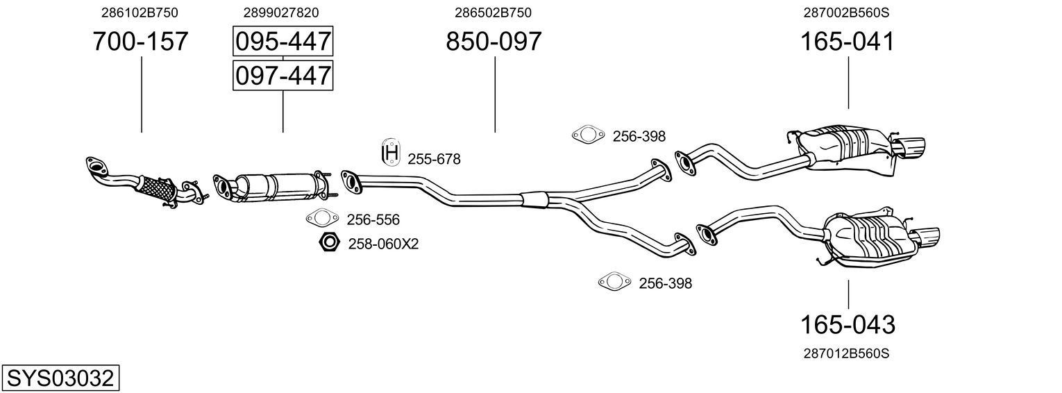 Išmetimo sistema BOSAL SYS03032