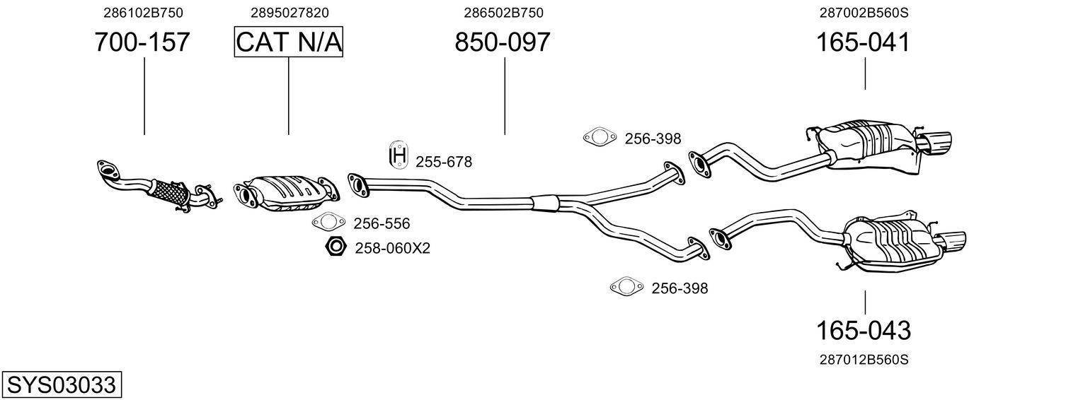 Išmetimo sistema BOSAL SYS03033