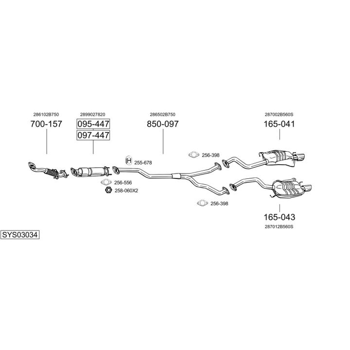 Išmetimo sistema BOSAL SYS03034