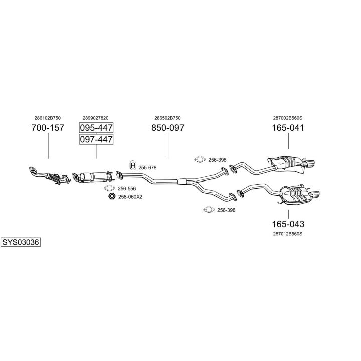Išmetimo sistema BOSAL SYS03036