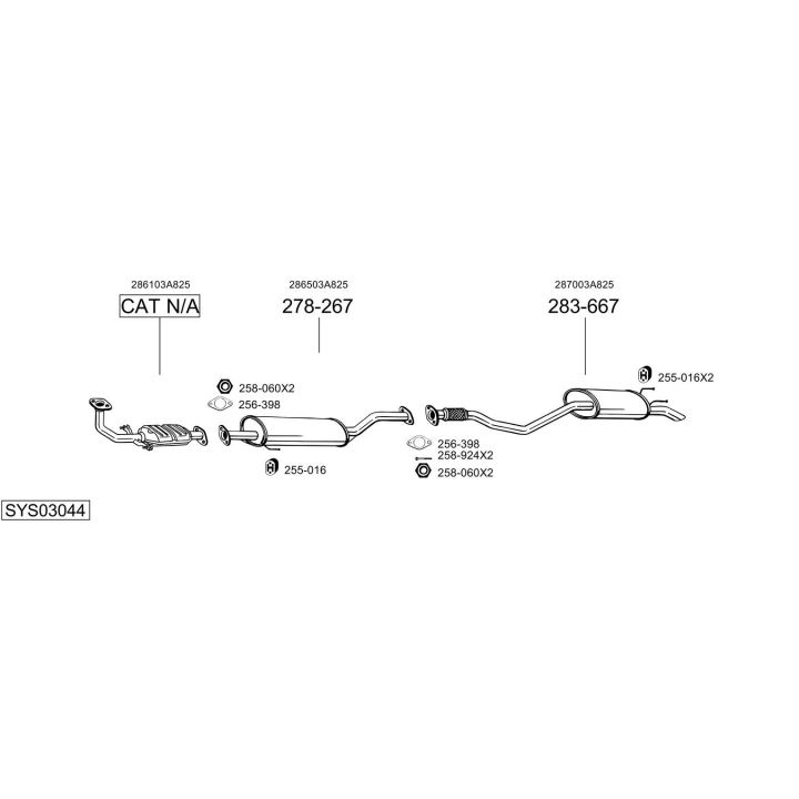 Išmetimo sistema BOSAL SYS03044