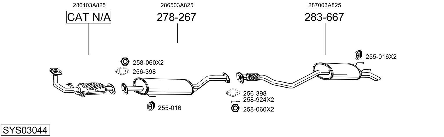 Išmetimo sistema BOSAL SYS03044