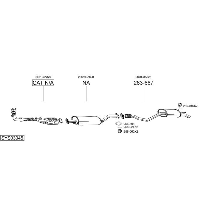 Išmetimo sistema BOSAL SYS03045
