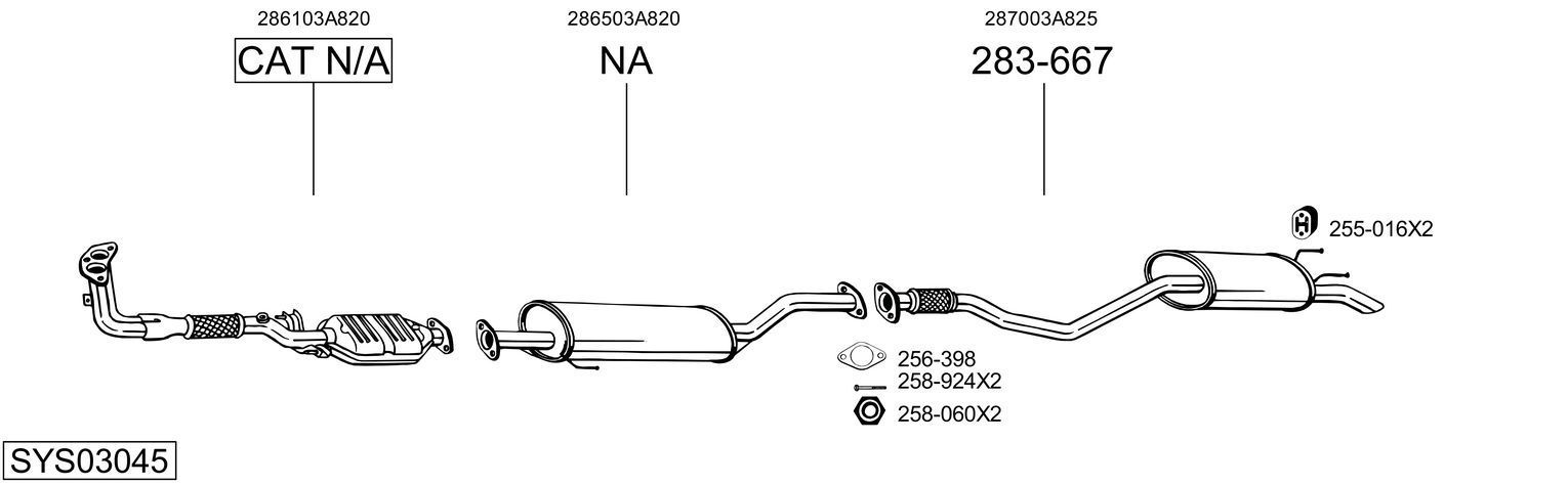 Išmetimo sistema BOSAL SYS03045