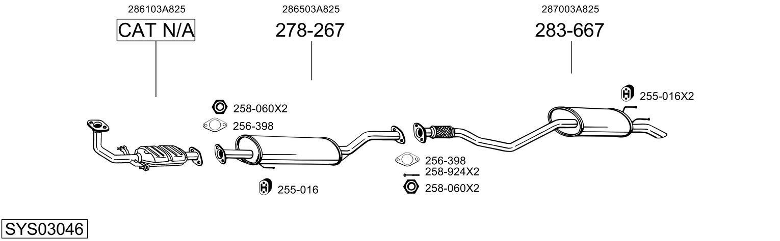 Išmetimo sistema BOSAL SYS03046