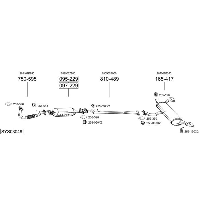 Išmetimo sistema BOSAL SYS03048