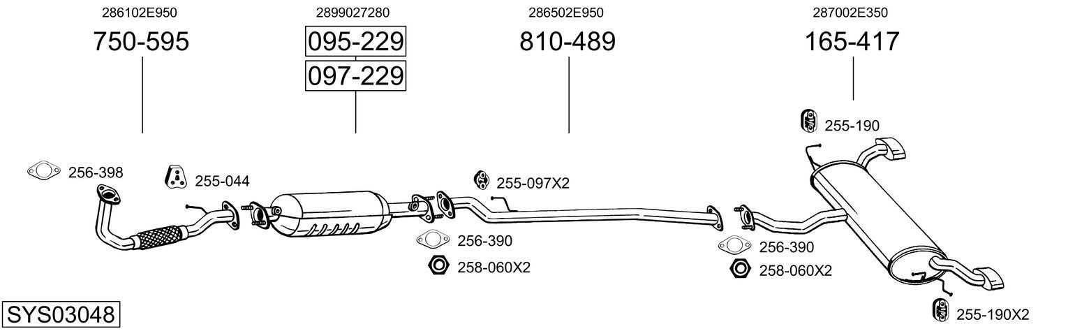 Išmetimo sistema BOSAL SYS03048
