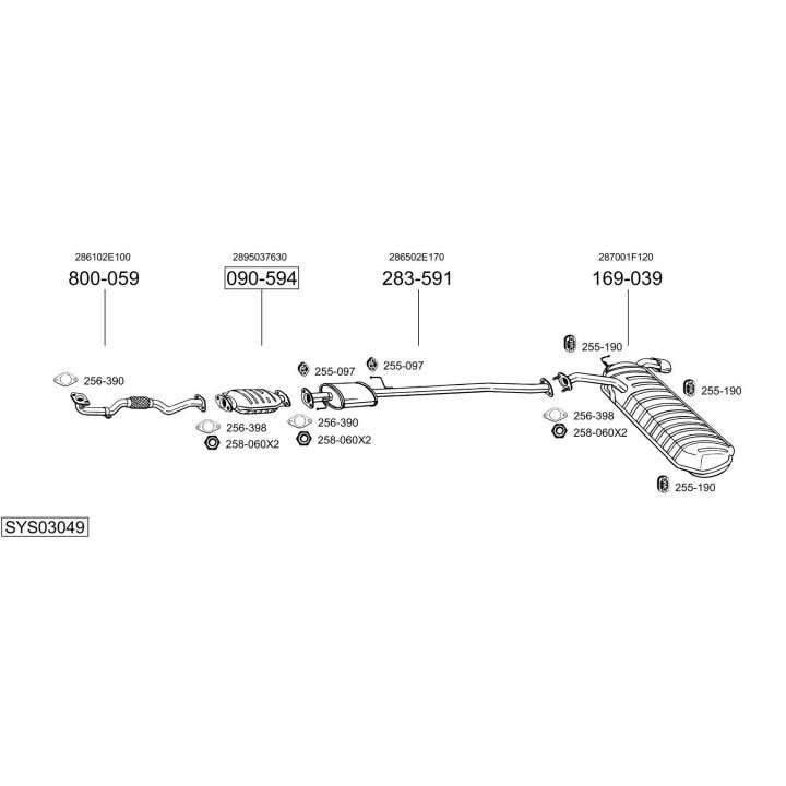 Išmetimo sistema BOSAL SYS03049