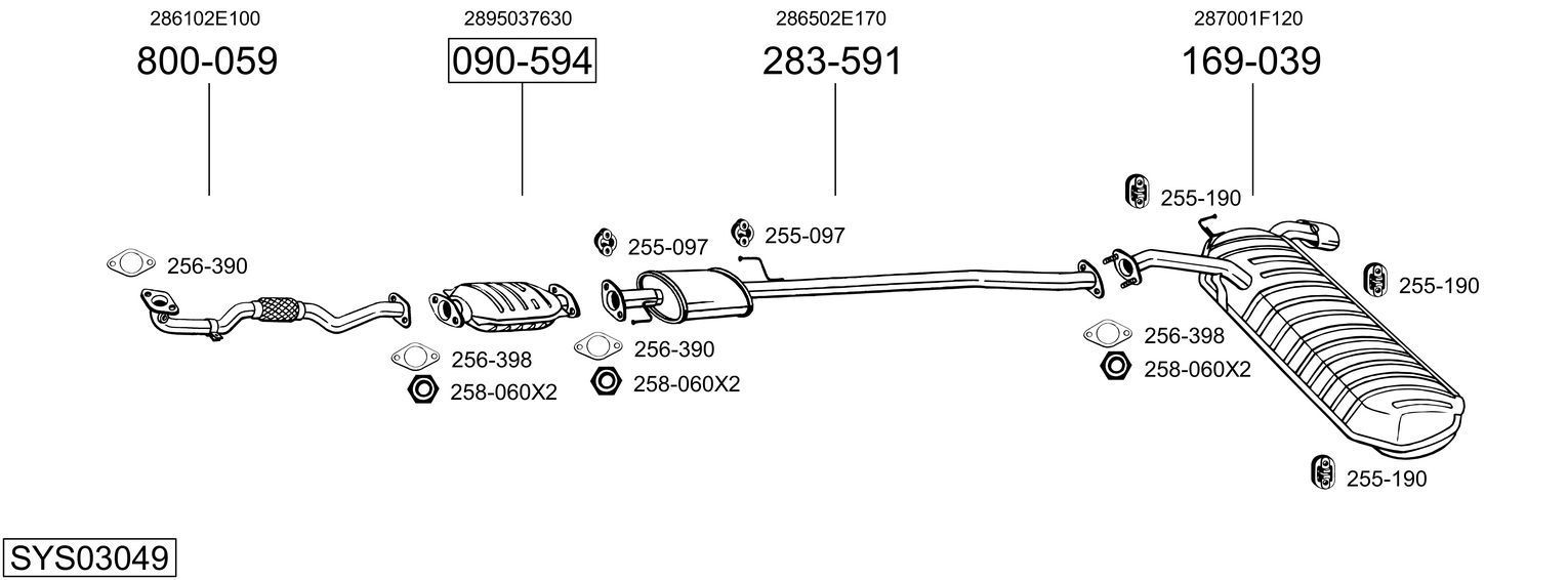 Išmetimo sistema BOSAL SYS03049
