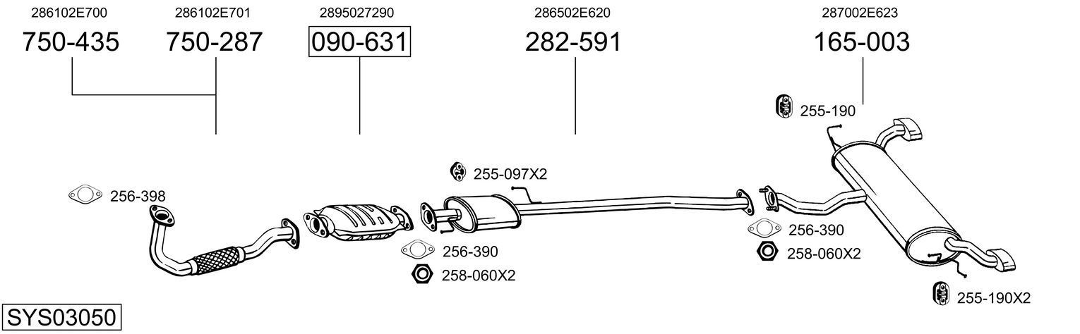 Išmetimo sistema BOSAL SYS03050