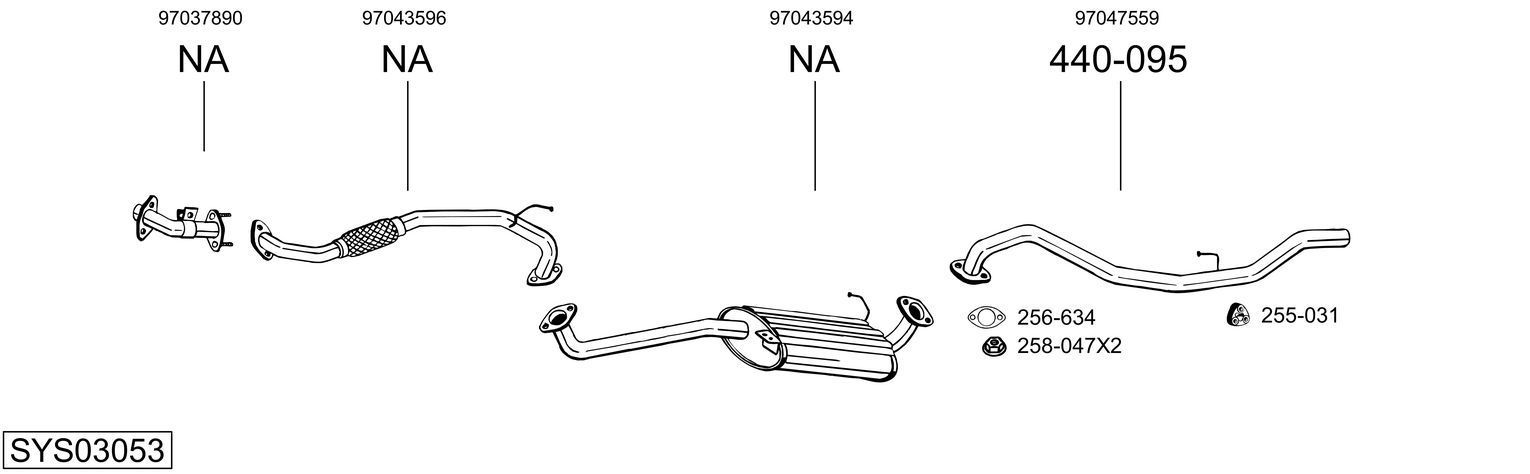 Išmetimo sistema BOSAL SYS03053