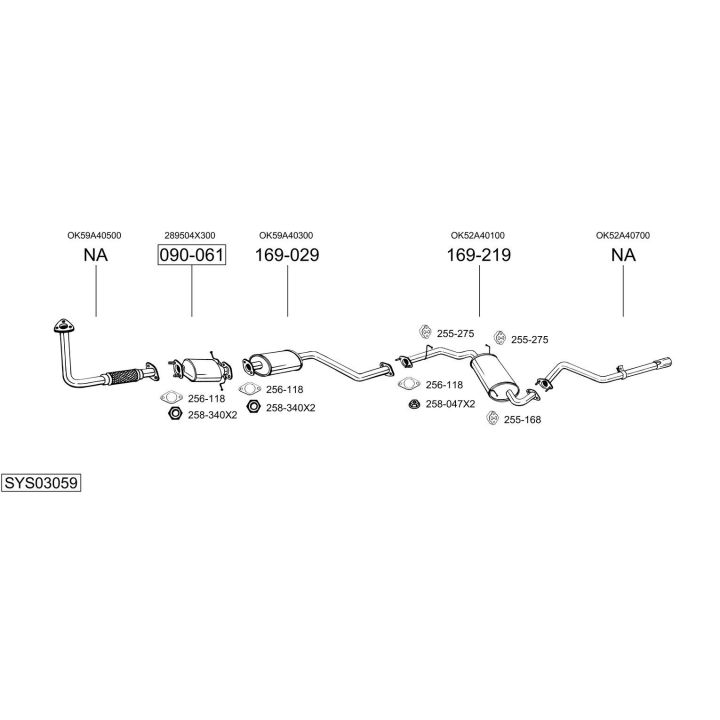 Išmetimo sistema BOSAL SYS03059