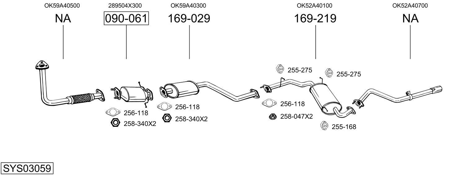 Išmetimo sistema BOSAL SYS03059