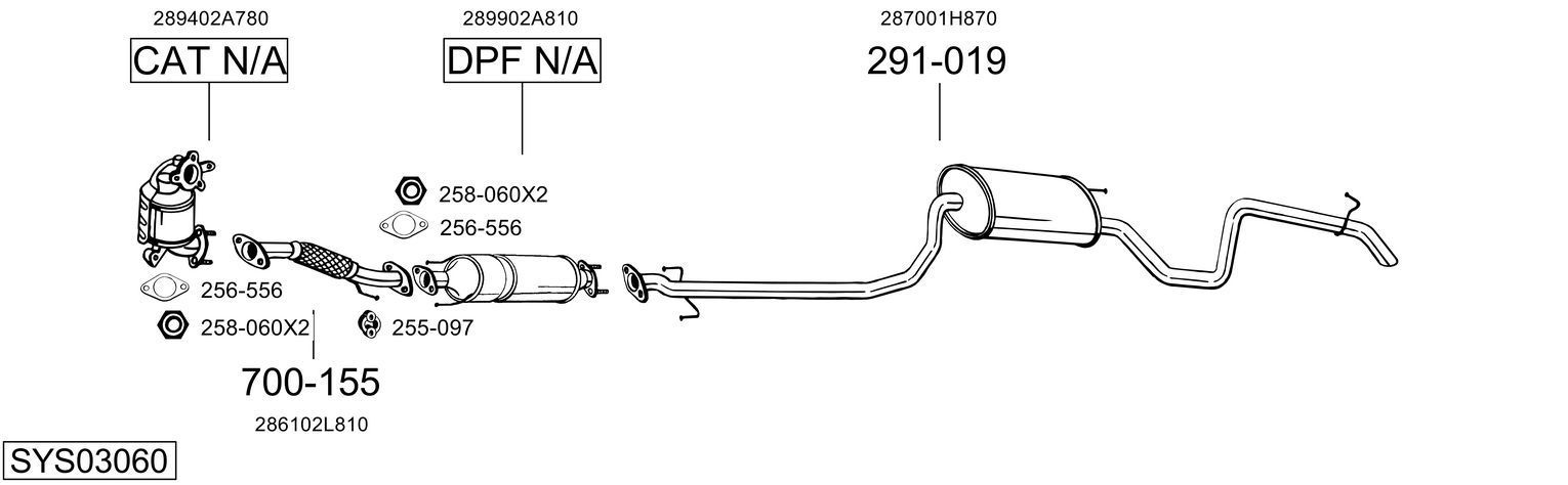 Išmetimo sistema BOSAL SYS03060