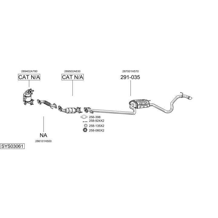 Išmetimo sistema BOSAL SYS03061