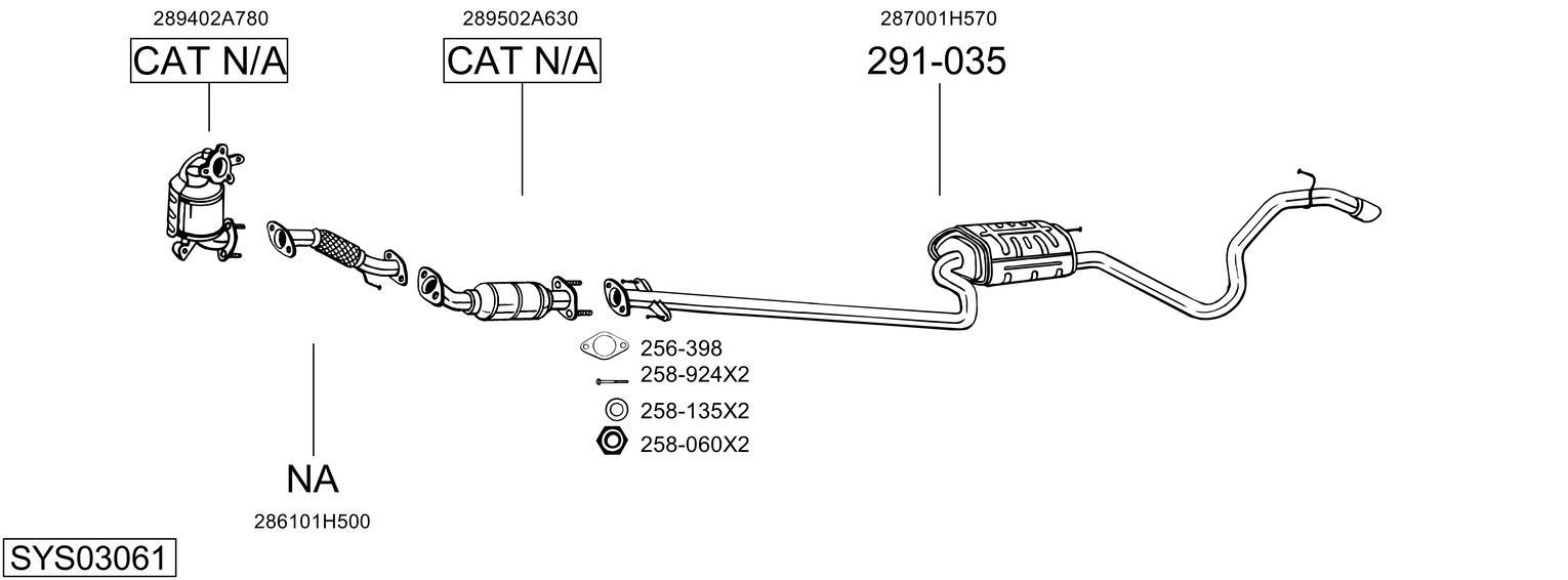 Išmetimo sistema BOSAL SYS03061