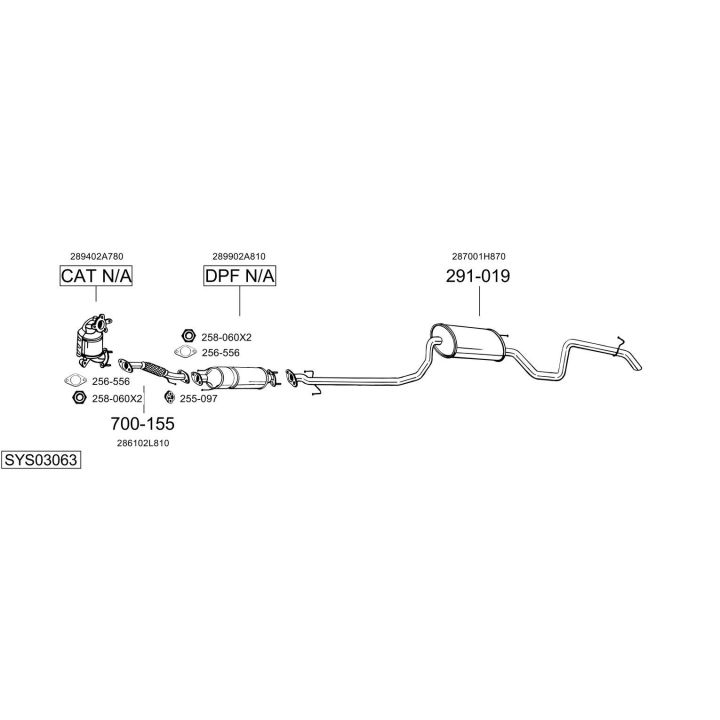 Išmetimo sistema BOSAL SYS03063