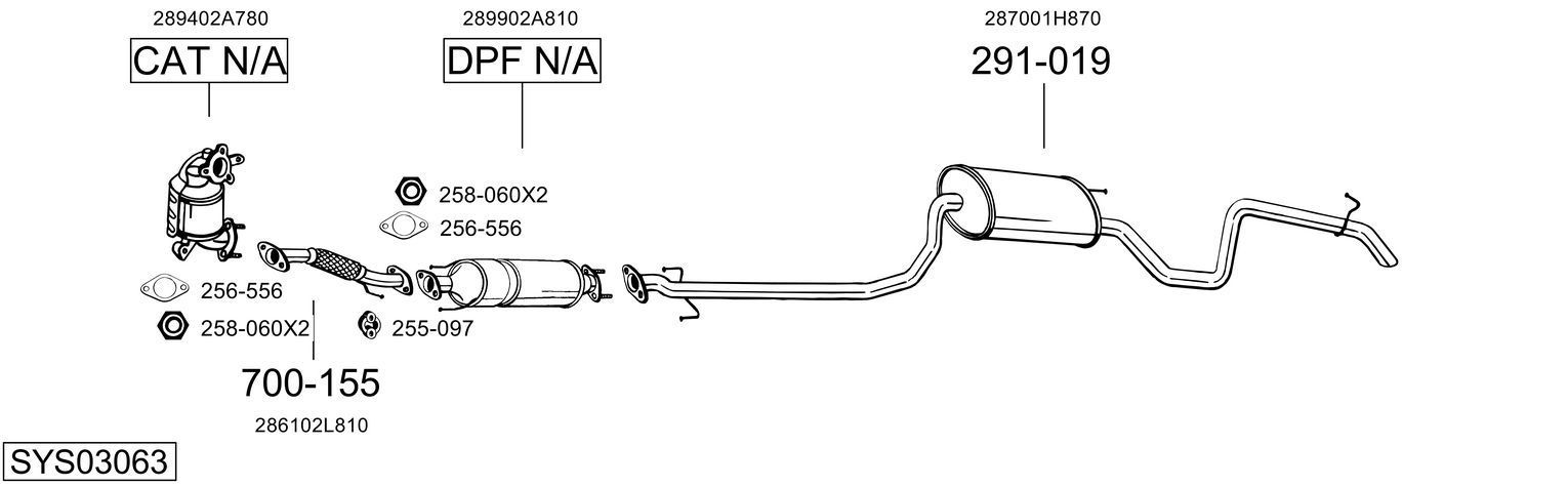 Išmetimo sistema BOSAL SYS03063