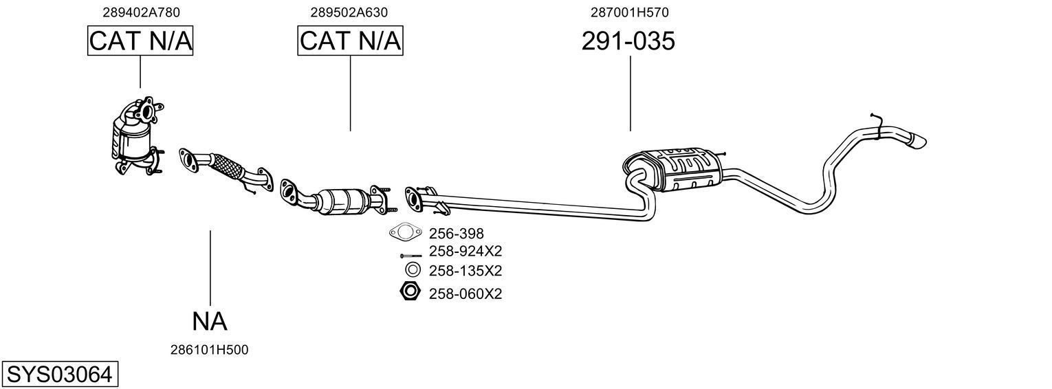 Išmetimo sistema BOSAL SYS03064