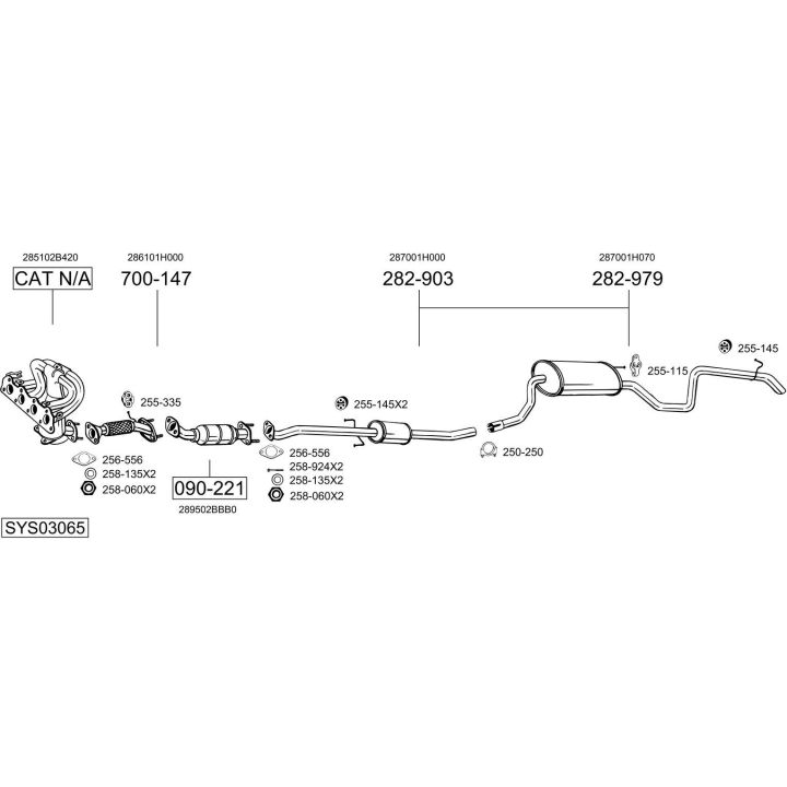 Išmetimo sistema BOSAL SYS03065