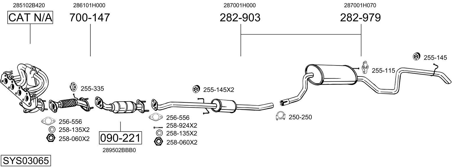 Išmetimo sistema BOSAL SYS03065