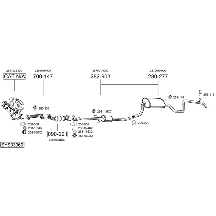 Išmetimo sistema BOSAL SYS03069