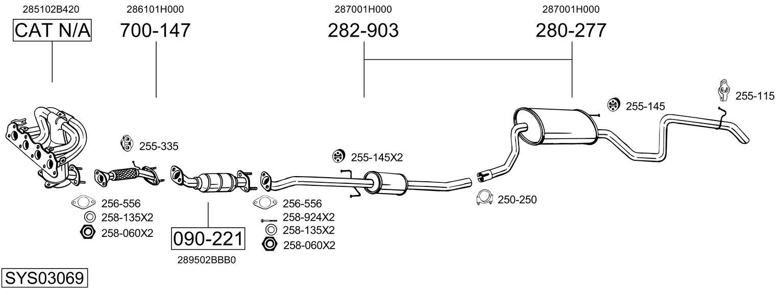 Išmetimo sistema BOSAL SYS03069