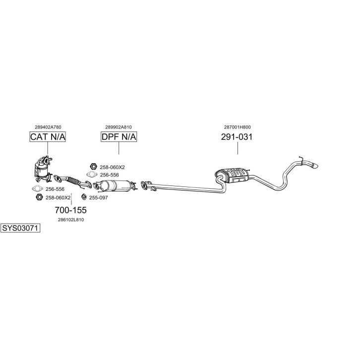 Išmetimo sistema BOSAL SYS03071