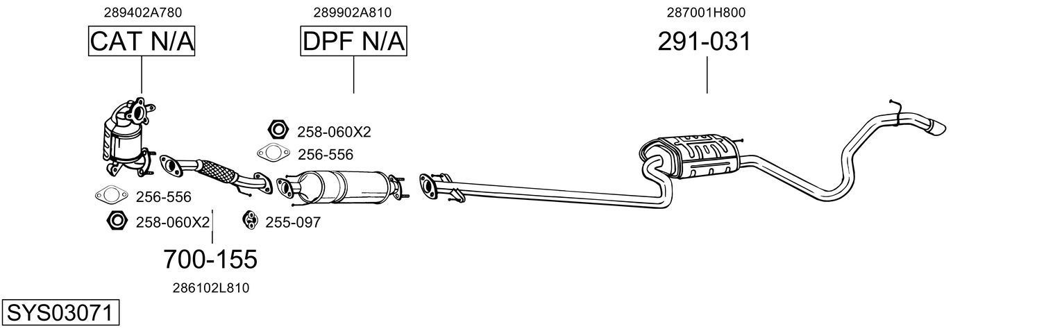 Išmetimo sistema BOSAL SYS03071