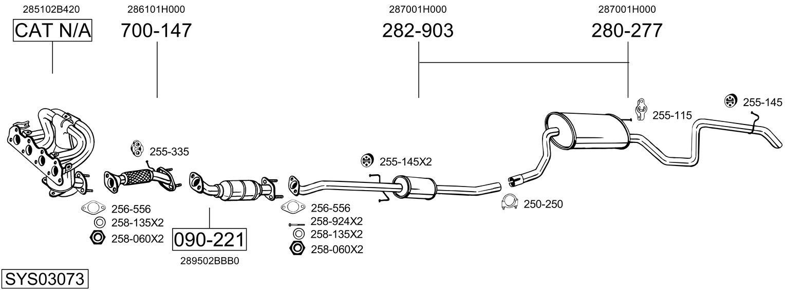Išmetimo sistema BOSAL SYS03073