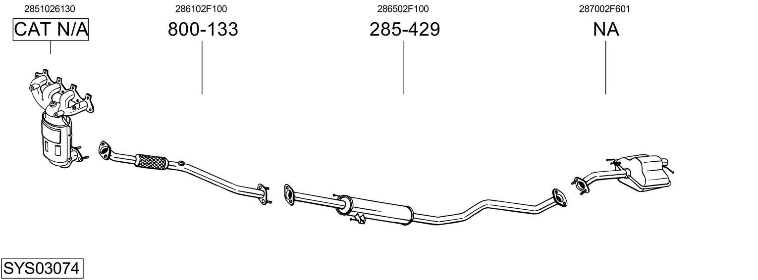 Išmetimo sistema BOSAL SYS03074