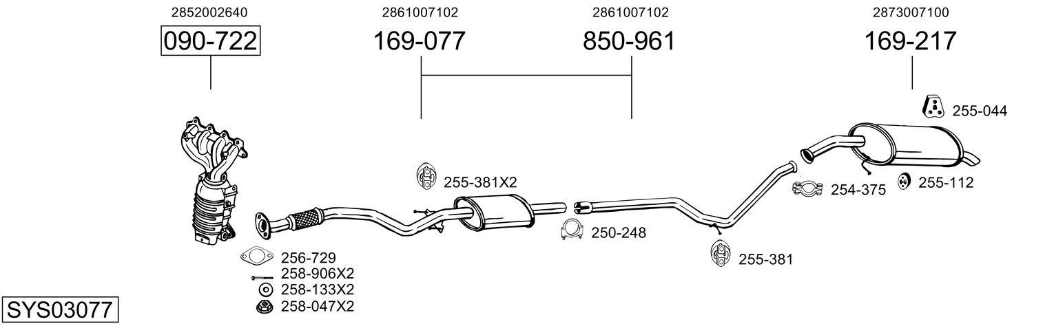 Išmetimo sistema BOSAL SYS03077