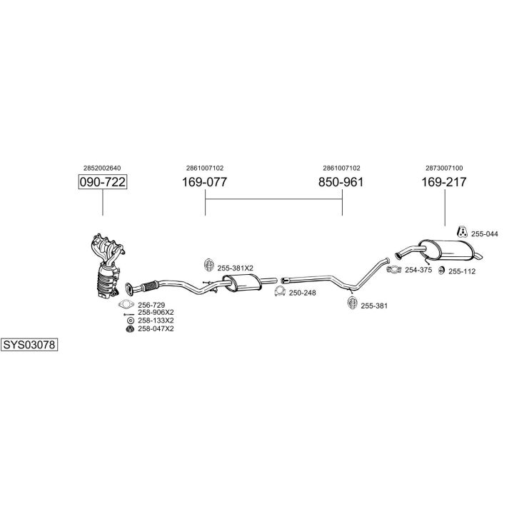 Išmetimo sistema BOSAL SYS03078