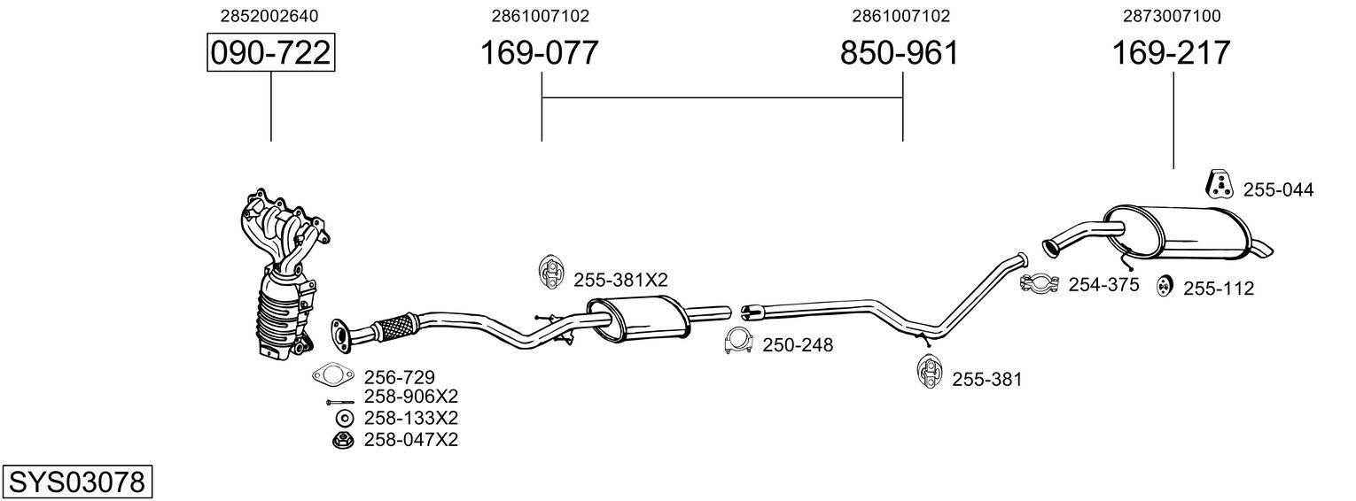 Išmetimo sistema BOSAL SYS03078