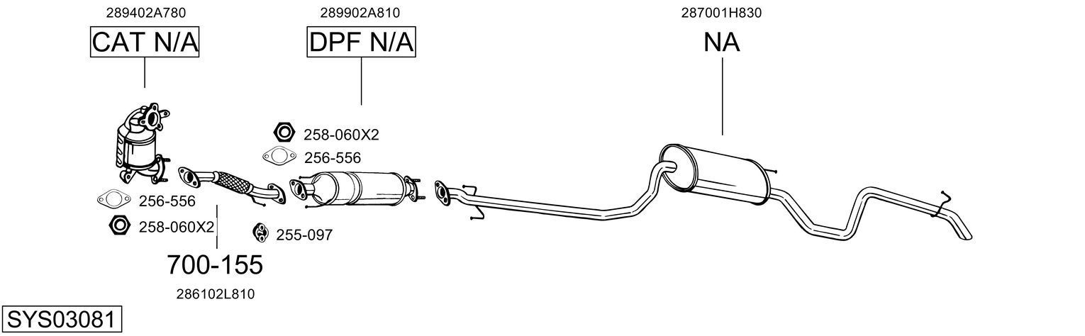 Išmetimo sistema BOSAL SYS03081