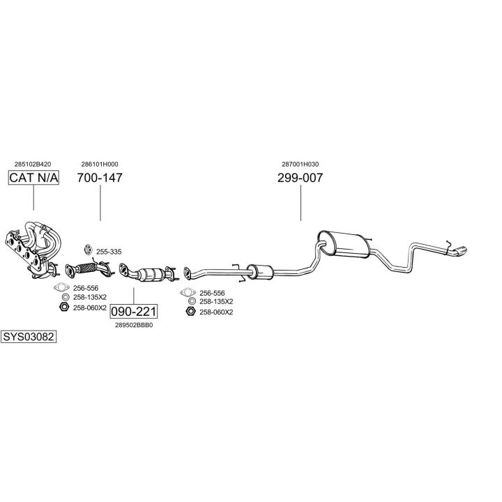 Išmetimo sistema BOSAL SYS03082