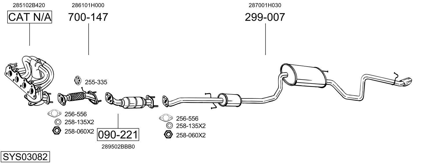 Išmetimo sistema BOSAL SYS03082