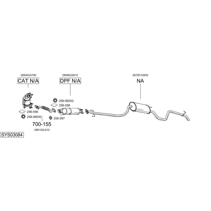 Išmetimo sistema BOSAL SYS03084