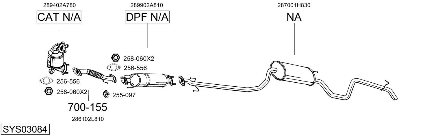 Išmetimo sistema BOSAL SYS03084