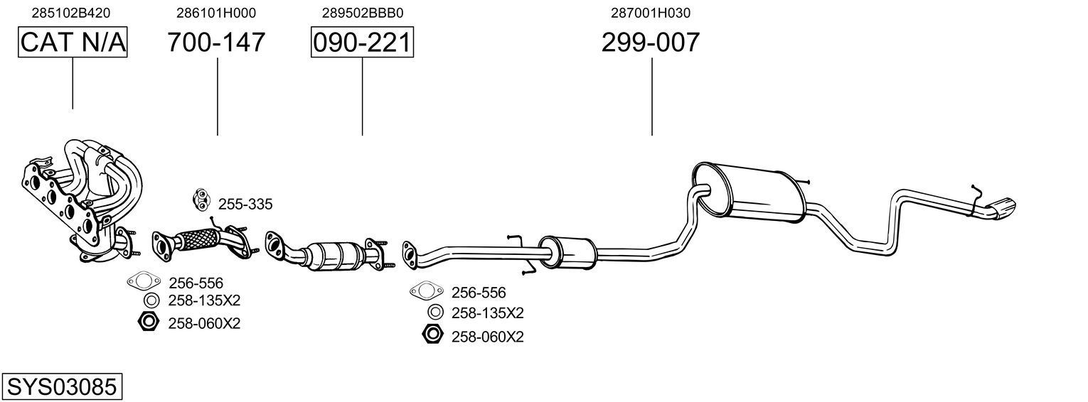 Išmetimo sistema BOSAL SYS03085