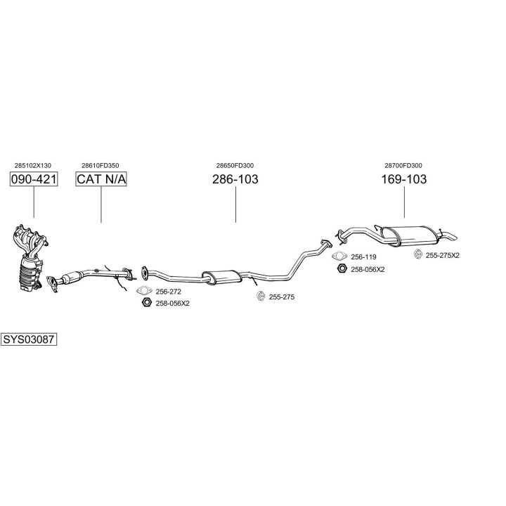 Išmetimo sistema BOSAL SYS03087