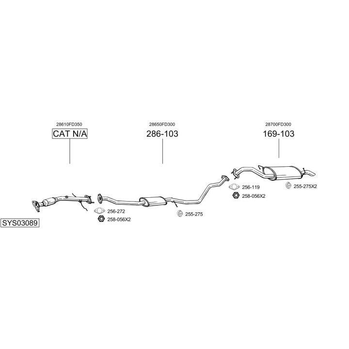 Išmetimo sistema BOSAL SYS03089