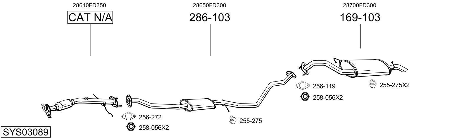 Išmetimo sistema BOSAL SYS03089