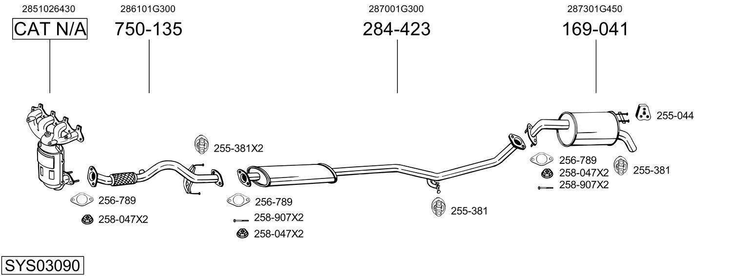 Išmetimo sistema BOSAL SYS03090