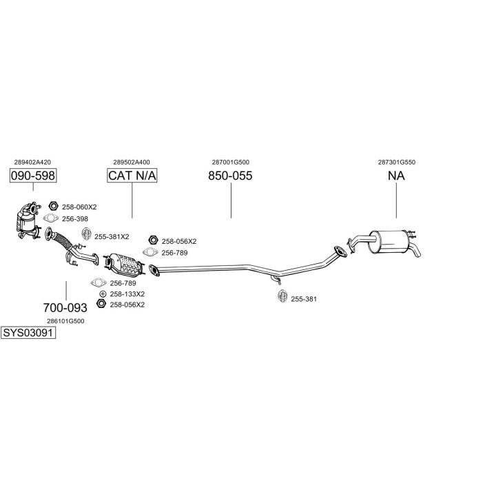 Išmetimo sistema BOSAL SYS03091