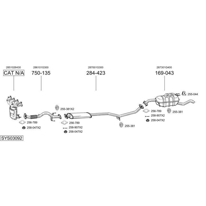 Išmetimo sistema BOSAL SYS03092