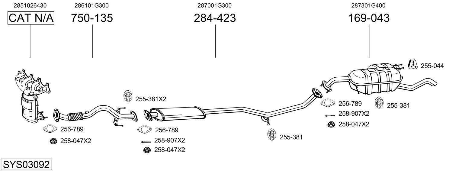 Išmetimo sistema BOSAL SYS03092