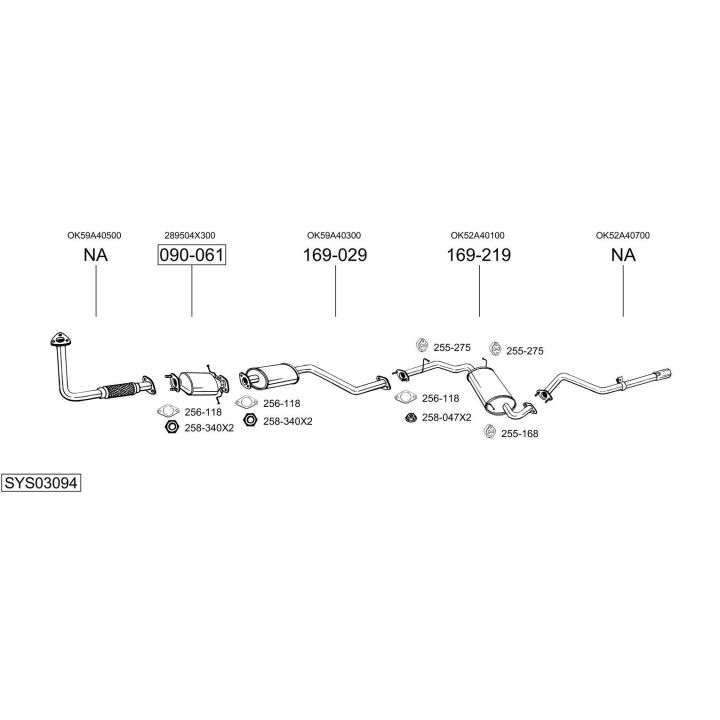 Išmetimo sistema BOSAL SYS03094